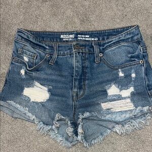 Mossimo Supply Co Blue Distressed Jean Shorts